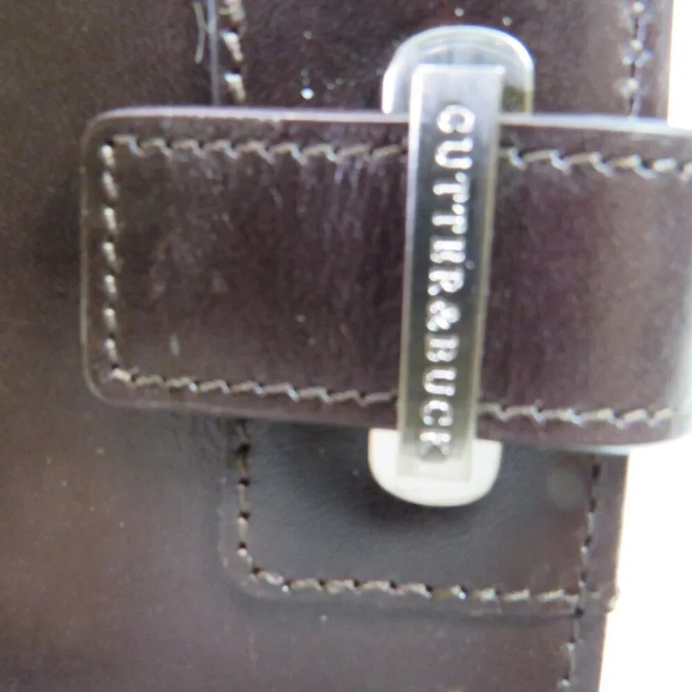Vtg Cutter and Buck Genuine Leather Travel Wallet w Large Pocket & Notepad w Box